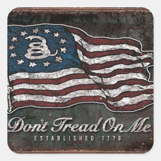 ガズデン国旗 – 自由と死 スクエアシール (正面)