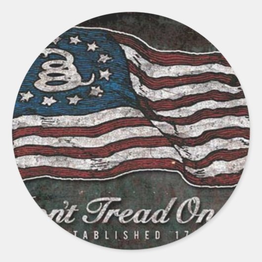 ガズデン国旗 – 自由と死 ラウンドシール (正面)