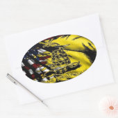 ガズデン国旗 – 自由と死 楕円形シール (封筒)