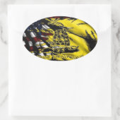 ガズデン国旗 – 自由と死 楕円形シール (バッグ)