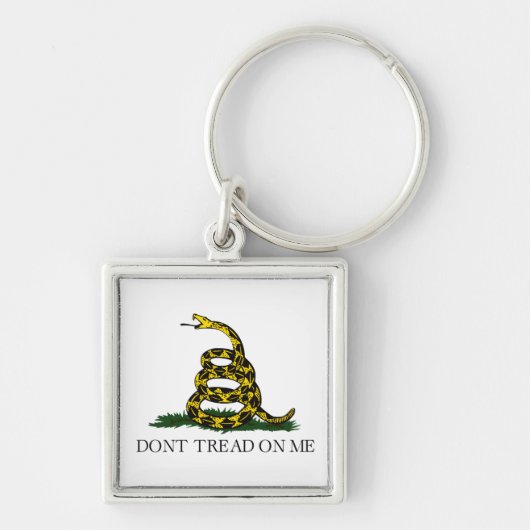 ガズデン旗 Don't Tread on Me リバタリアン イエロー キーホルダー (正面)