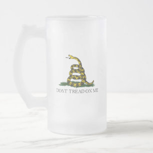 ガズデン旗 Don't Tread on Me リバタリアン イエロー フロストグラスビールジョッキ