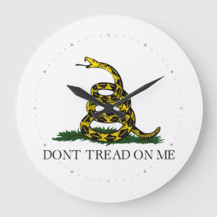ガズデン旗 Don't Tread on Me リバタリアン イエロー ラージ壁時計