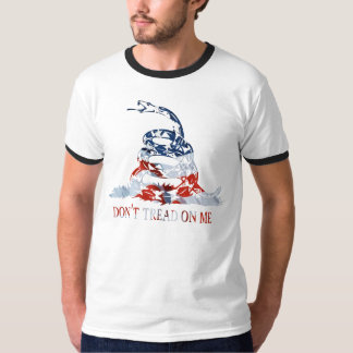 ガズデン-私で赤、白および青を踏まないで下さい Tシャツ
