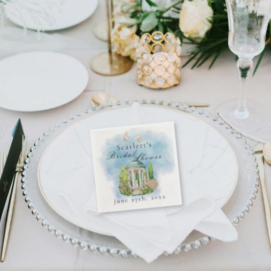 ガゼボエレガントハフ花ブライダルシャワー スタンダードカクテルナプキン