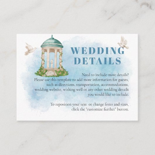 ガゼボエレガントフラワーズ結婚ズ詳細 エンクロージャーカード (正面)