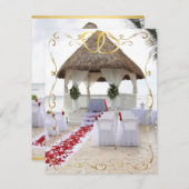 ガゼボオンザビーチ結婚式招待状4 招待状 (正面/裏面)