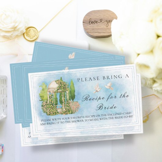 ガゼボドブエレガントブライダルシャワーレシピ要求 エンクロージャーカード