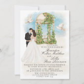 ガゼボ新郎新婦とのエレガントな結婚式 招待状 (正面)