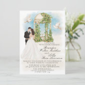 ガゼボ新郎新婦とのエレガントな結婚式 招待状 (スタンド正面)