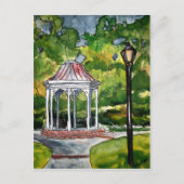 ガゼボ水彩画絵を描庭自然 ポストカード (正面)