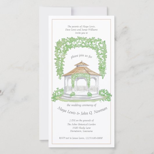 ガゼボ結婚式招待状 (正面)