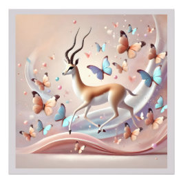 ガゼルと蝶の幻想芸術 フォトプリント