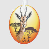 ガゼルアフリカアンテロープ野生動物 オーナメント (正面)