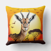 ガゼルアフリカアンテロープ野生動物 クッション (裏面)