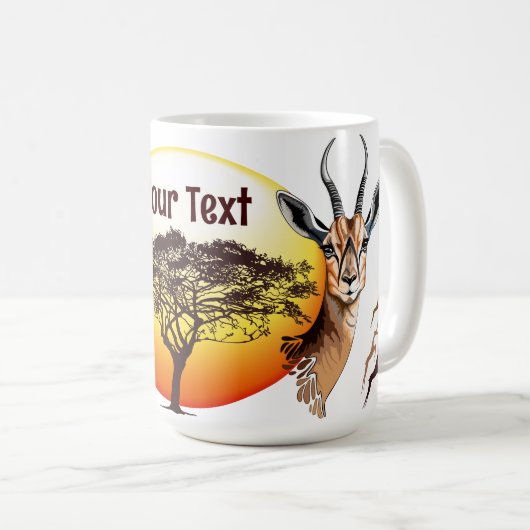 ガゼルアフリカアンテロープ野生動物 コーヒーマグカップ (正面右)