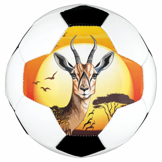ガゼルアフリカアンテロープ野生動物 サッカーボール (正面)