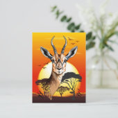 ガゼルアフリカアンテロープ野生動物 シーズンポストカード (スタンド正面)