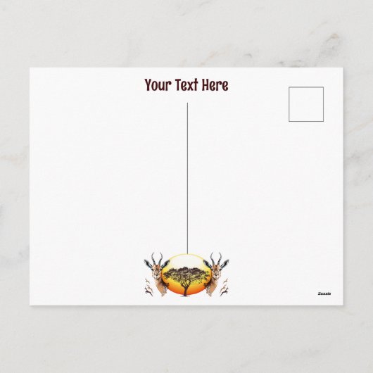 ガゼルアフリカアンテロープ野生動物 シーズンポストカード (裏面)