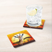 ガゼルアフリカアンテロープ野生動物 スクエアペーパーコースター (インサイチュ)