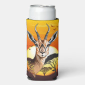 ガゼルアフリカアンテロープ野生動物 スリム缶クーラー (Seltzer正面)