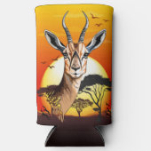 ガゼルアフリカアンテロープ野生動物 スリム缶クーラー (正面)