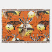 ガゼルアフリカアンテロープ野生動物 スローブランケット (正面)