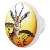 ガゼルアフリカアンテロープ野生動物 セラミックノブ (右)