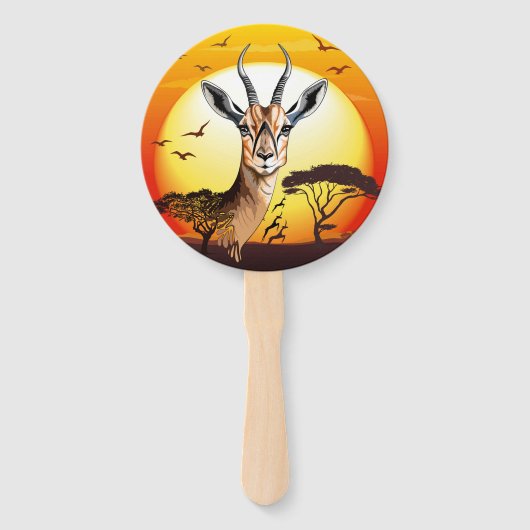 ガゼルアフリカアンテロープ野生動物 ハンドファン (正面)