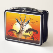 ガゼルアフリカアンテロープ野生動物 メタルランチボックス (正面)