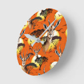 ガゼルアフリカアンテロープ野生動物 ラウンド壁時計 (傾斜)