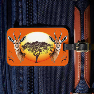 ガゼルアフリカアンテロープ野生動物 ラゲッジタグ