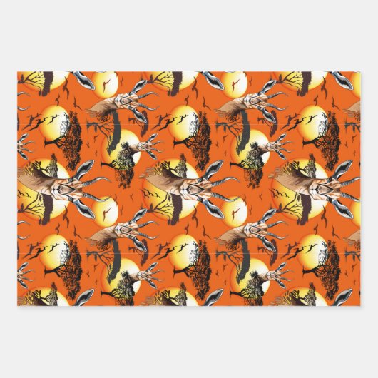 ガゼルアフリカアンテロープ野生動物 ラッピングペーパーシート (正面)