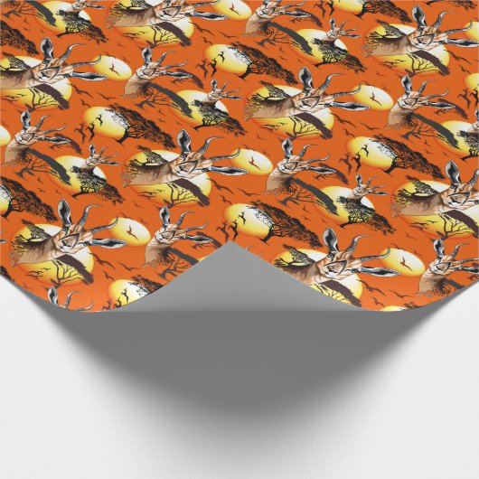 ガゼルアフリカアンテロープ野生動物 ラッピングペーパー (角)