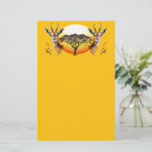 ガゼルアフリカアンテロープ野生動物 便箋 (スタンド正面)