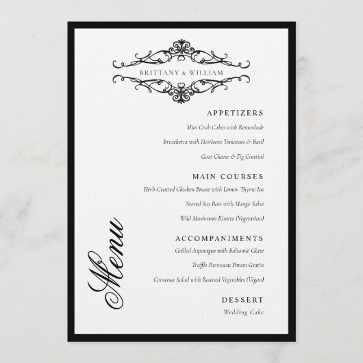 [ガゼルエレガント]白黒モノワ結婚ー メニュー (正面)
