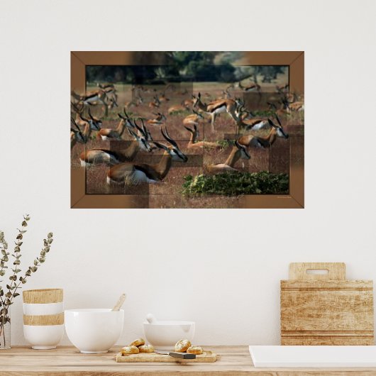 ガゼルプリント ポスター (キッチン)