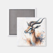 ガゼルヘッドウォーターカラーポートレート マグネット (正面/裏面)