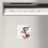 ガゼルヘッドウォーターカラーポートレート マグネット (インサイチュ (食洗機))