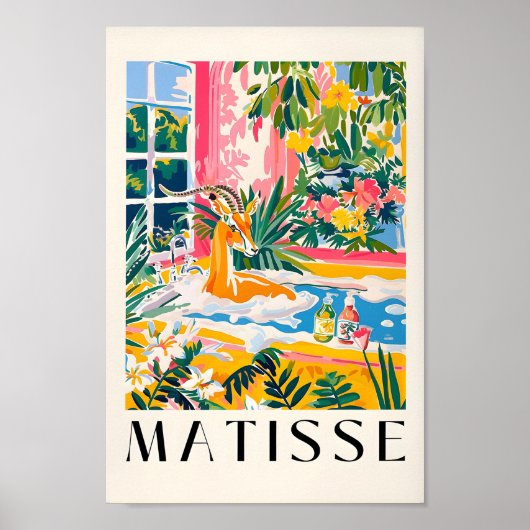 ガゼル浴槽おもしろいプリント、バスルーム・デコール、Sa ポスター (正面)