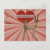 ガゼル＆フクロウ バレンタイン ポストカード (裏面)