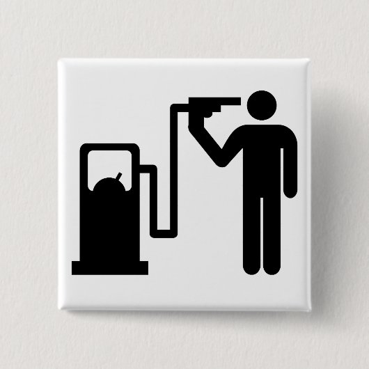 ガソリンによる自殺 缶バッジ (正面)