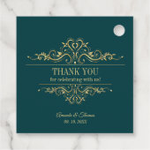 ガソリングリーンエレガントゴールデン結婚フレーム フェイバータグ (裏面)