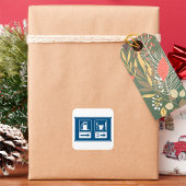 ガソリンスタンドとダイナー道路標識 スクエアシール