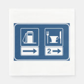 ガソリンスタンドとダイナー道路標識 スタンダードランチョンナプキン (正面)