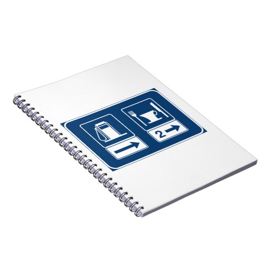 ガソリンスタンドとダイナー道路標識 ノートブック (右側)