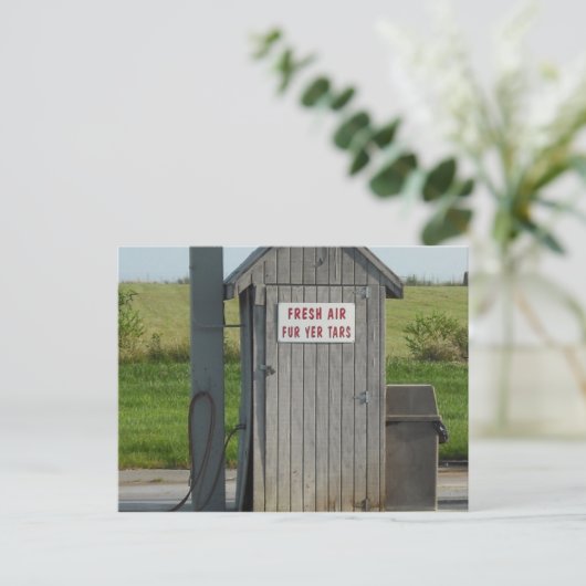 ガソリンスタンドのユーモア ポストカード (スタンド正面)