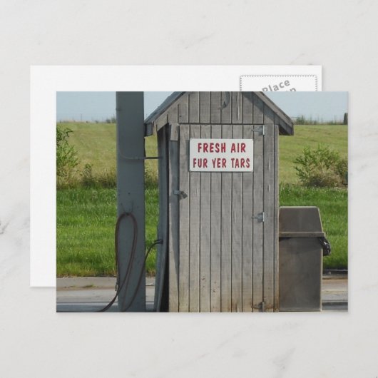 ガソリンスタンドのユーモア ポストカード (正面/裏面)