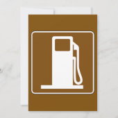 ガソリンスタンドの道路標識の招待状 招待状 (正面)