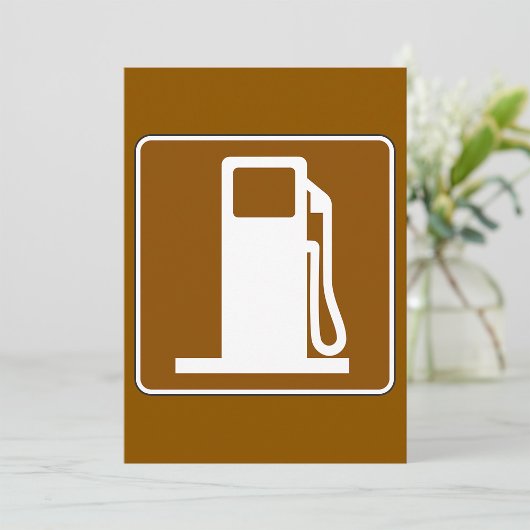 ガソリンスタンドの道路標識の招待状 招待状